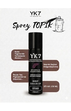 Yk7 Siyah /black Saç Dolgunlaştırıcı Ve Dip Kapatıcı Topik Sprey 150 Ml.