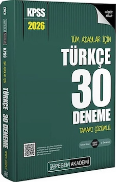 2026 Kpss Türkçe 30 Deneme Çözümlü Pegem Akademi Yayınları