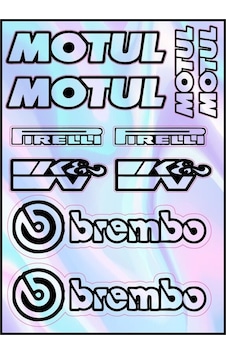 Motosiklet Sponsor Hologram Çoklu Sticker Motosiklet Sponsor Hologram Çoklu Sticker