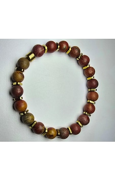 Mokait Jasper Bileklik 8 Mm Yeşil - Kırmızı