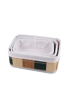 Stilera Bambu Görünümlü 3lü Set Çok Renkli