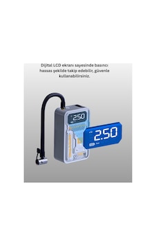 Depomıx Hızlı Şişirme Güçlü Motorlu 150 Psı Araba 92557 Lastik Pompası