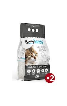 Benty Sandy Natural Kokusuz İnce Topaklaşan Bentonit Kedi Kumu 2 x 10 L Benty Sandy Natural Kokusuz İnce Topaklaşan Bentonit Kedi Kumu 2 x 10 L