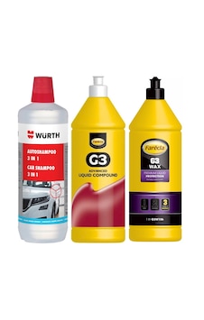 Würth 3 Etkili Araç Şampuanı 1 Lt + G3 Sıvı Pasta 1 Lt + G3 Wax Cila 1 Lt Würth 3 Etkili Araç Şampuanı 1 Lt + G3 Sıvı Pasta 1 Lt + G3 Wax Cila 1 Lt