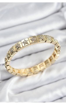 Pirinç Zirkon Taşlı Yıldız Model Gold Renk Lastikli Kadın Bileklik - Tj-bb7494 Diğer Pirinç Zirkon Taşlı Yıldız Model Gold Renk Lastikli Kadın Bileklik - Tj-bb7494 Diğer