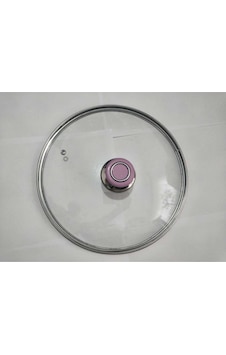 Cam Kapak Tencere Kapağı 26 Cm Lüx Lila Tepe Kulp Tüm Tencere Tava Sahanlar Için Uygun Diğer