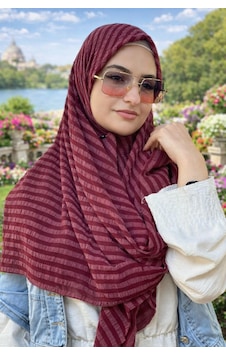 Aldaıyr Adet - Jakarlı Caz Eşarp 120 X120 Pamuk Bordo Aldaıyr Adet - Jakarlı Caz Eşarp 120 X120 Pamuk Bordo