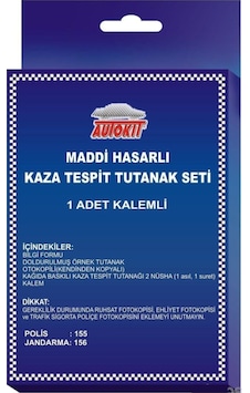 Kaza Tespit Tutanak Seti Kalem