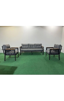 3+1+1 Melisa Balkon Bahçe Kafe Çay Seti Koltuk Oturma Takımı Oturma Grubu,ofis Koltuğu Grii Gri