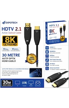 Expotech 8k Fiber Hdtv 2.1 Aktif Optik Hdmı Kablo 30 Metre 8k 60hz 48gbps Ultra Hd Ex-hd8k30 Expotech 8k Fiber Hdtv 2.1 Aktif Optik Hdmı Kablo 30 Metre 8k 60hz 48gbps Ultra Hd Ex-hd8k30