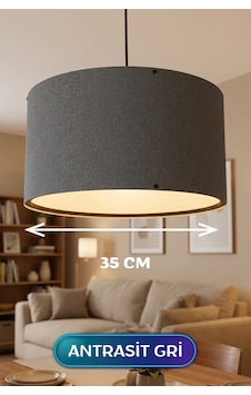 Antrasit Gri Kumaş Başlıklı Sarkıt Avize 35 Cm Çokrenkli Antrasit Gri Kumaş Başlıklı Sarkıt Avize 35 Cm Çokrenkli