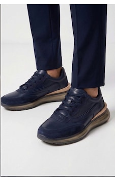 Serhat Özköroğlu Erkek Deri Bağcıklı Günlük Sneaker Lacivert Serhat Özköroğlu Erkek Deri Bağcıklı Günlük Sneaker Lacivert
