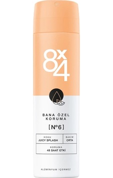 8X4 No:6 Bana Özel Koruma Juicy Splash Kadın Sprey Deodorant 150 ML 8X4 No:6 Bana Özel Koruma Juicy Splash Kadın Sprey Deodorant 150 ML