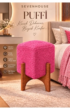 Puffi Ahşap Ayaklı Kare Makyaj Pufu Salon Oturma Pufu Dekoratif Teddy Kumaş Kaplı Puf Şeker Pembe Pembe Puffi Ahşap Ayaklı Kare Makyaj Pufu Salon Oturma Pufu Dekoratif Teddy Kumaş Kaplı Puf Şeker Pembe Pembe