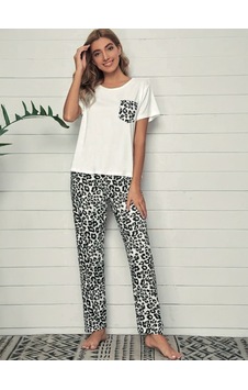 Dofi Kadın Alt Lepoar Desenli Pijama Takımı - Siyah Dofi Kadın Alt Lepoar Desenli Pijama Takımı - Siyah