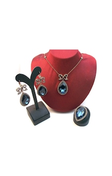 Hurrem Safir Koyu Mavi Damla Elmas Montur Set Sevgiliye Hediye 89 Hurrem Safir Koyu Mavi Damla Elmas Montur Set Sevgiliye Hediye 89