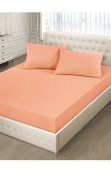 Lionas Çift Kişilik Lastikli Kumaş Çarşaf + 2 Yastık Kılıfı Somon Lionas Çift Kişilik Lastikli Kumaş Çarşaf + 2 Yastık Kılıfı Somon