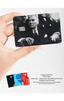 Mustafa Kemal Atatürk Kart Kaplama Sticker - Banka & Kredi & Papara & Tosla Ulaşım Kartı Etiketi Diğer Mustafa Kemal Atatürk Kart Kaplama Sticker - Banka & Kredi & Papara & Tosla Ulaşım Kartı Etiketi Diğer