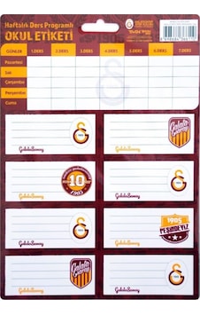 Galatasaray Ders Programlı Okul Defter Etiketi - 3 Yaprak Galatasaray Ders Programlı Okul Defter Etiketi - 3 Yaprak
