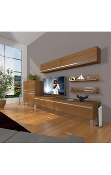 Decoraktiv Eko 6y Mdf Std Krom Ayaklı Tv Ünitesi Tv Sehpası Ceviz Decoraktiv Eko 6y Mdf Std Krom Ayaklı Tv Ünitesi Tv Sehpası Ceviz