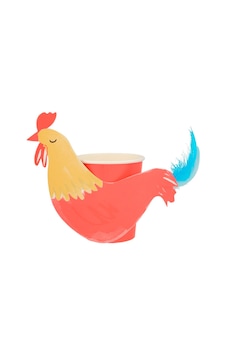 Meri Meri - On The Farm Rooster Party Cups - Horoz Bardak Meri Meri - On The Farm Rooster Party Cups - Horoz Bardak