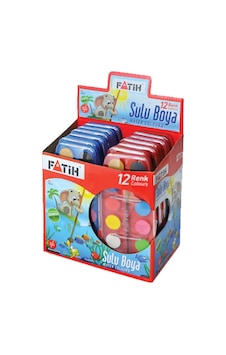 Fatih Sulu Boya 12 Renk 24 ML F-12 Çok Renkli