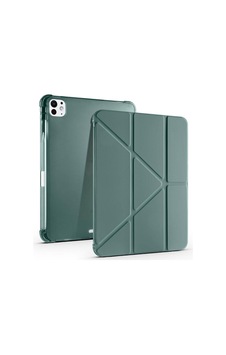 Aksesuarcim Apple iPad Uyumlu Pro 11 2024 İle Uyumlu Kılıf Silikon Yumuşak Kalem Bölmeli Esnek 4 Farklı Stand Olabilen Tablet Kılıfı Koyu Yeşil Sku: Zeusb0fhj96vq3 Arka Kapak
