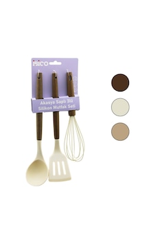 İbico İ22-012 Renkli Silikon Mutfak Seti - Ahşap & Akasya Saplı Çırpıcı, Kepçe, Spatula - 12'li Paket İbico İ22-012 Renkli Silikon Mutfak Seti - Ahşap & Akasya Saplı Çırpıcı, Kepçe, Spatula - 12'li Paket