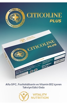 Vitality Nutrition Cıtıcolıne Plus Sitikolin + Alfa Gpc + Fosfotidilserin İçeren Takviye Edici Gıda Vitality Nutrition Cıtıcolıne Plus Sitikolin + Alfa Gpc + Fosfotidilserin İçeren Takviye Edici Gıda