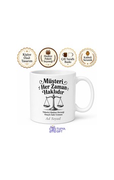 Tüketici Hakları Derneğine Müşteri Her Zaman Haklıdır İade Kupası Hediye Bardak Beyaz / Çok Renkli