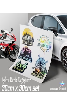 5li Sticker Seti Hologram - Motosiklet Kelebek Cam Uyumlu Sticker 5li Sticker Seti Hologram - Motosiklet Kelebek Cam Uyumlu Sticker