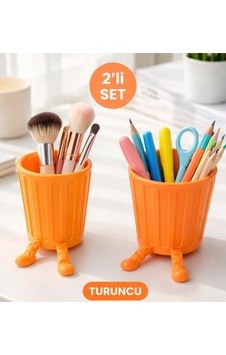 2 Li Set Sevimli Hareketli Ayaklı Dekoratif Organizer Masaüstü Saklama Kutusu Turuncu 2 Li Set Sevimli Hareketli Ayaklı Dekoratif Organizer Masaüstü Saklama Kutusu Turuncu