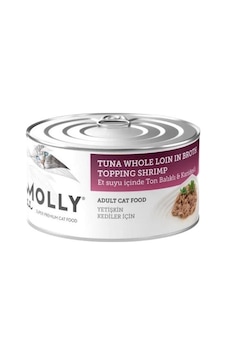 Molly Et Suyu İçinde Ton Balıklı Ve Karidesli Tahılsız Yetişkin Kedi Konservesi 85 Gr Molly Et Suyu İçinde Ton Balıklı Ve Karidesli Tahılsız Yetişkin Kedi Konservesi 85 Gr