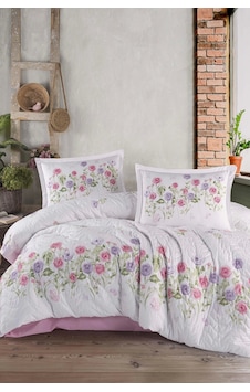 Clasy Ranforce %100 Pamuk Çift Kişilik Dört Mevsim Set Helenka V1 Pembe