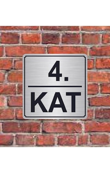 4. Kat Yazılı Metal Yönlendirme Levhası 15x15 Cm