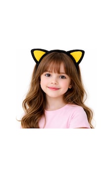 Peluş Kedi Kulak Taç Sarı Siyah Çocuk Parti Kamp Kostüm Tacı Peluş Kedi Kulak Taç Sarı Siyah Çocuk Parti Kamp Kostüm Tacı