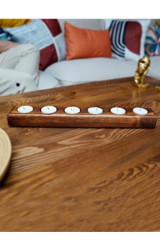 Ahşap Mumluk 6 Lı