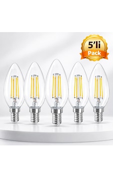 Horoz Fılament Candle-4 E14 4w 3000k Led Ampul 5''li Pack Çok Renkli