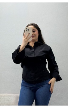 Belendir Kadın Poplin Korse Detaylı Gömlek Siyah Belendir Kadın Poplin Korse Detaylı Gömlek Siyah