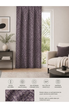 Emjey 100 265 Hazır Fon Perde Mor
