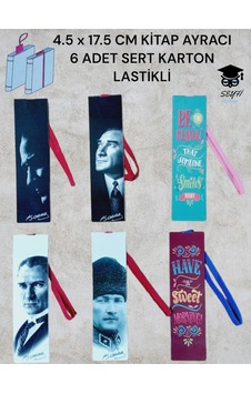 4.5 X 17.5 Cm Kitap Ayracı 6 Adet Sert Karton Lastikli 4.5 X 17.5 Cm Kitap Ayracı 6 Adet Sert Karton Lastikli