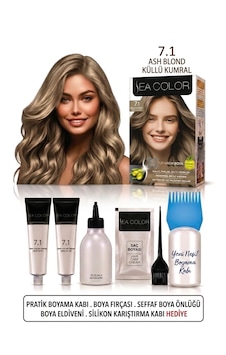 Sea Color Set Saç Boyası 7.1 Küllü Kumral 2 Li +pratik Boya Kabı Sea Color Set Saç Boyası 7.1 Küllü Kumral 2 Li +pratik Boya Kabı