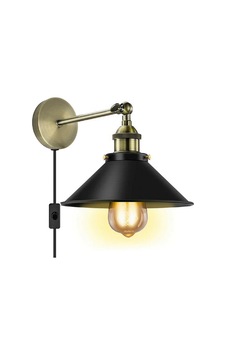 Riolight Retro,rustik,vintage Siyah Mafsallı Kablolu,fişli,anahtarlı Metal Duvar Aplik Çap:23cm Rio Light Riolight Retro,rustik,vintage Siyah Mafsallı Kablolu,fişli,anahtarlı Metal Duvar Aplik Çap:23cm Rio Light