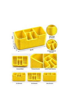 Modern Diş Fırçası Diş Macunu Vb. Çok Amaçlı Organizer 3 D Tasarım Sarı Sarı Modern Diş Fırçası Diş Macunu Vb. Çok Amaçlı Organizer 3 D Tasarım Sarı Sarı