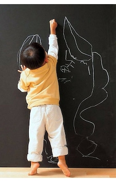 Kara Tahta Kendinden Yapışkanlı Kağıt Tebeşir Sticker 45 X 200cm Siyah