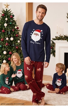 Siyah İnci Yılbaşı Temalı Termal Kumaşlı Ultra Soft Yumuşak Baba-oğul Örme Pijama Takımı 26225810-1 Lacivert Siyah İnci Yılbaşı Temalı Termal Kumaşlı Ultra Soft Yumuşak Baba-oğul Örme Pijama Takımı 26225810-1 Lacivert