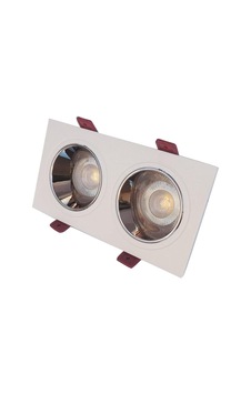 Beyaz Krom Çiftli Sıva Altı Spot Cob Led Armatür Gu10 5w Gün Işığı Işık Çok Renkli
