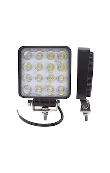 2 Adet 12 V - 60 V 16 Ledli 60 Watt 6500k Beyaz Işık Kare Off Road Ip 65 Led Projektör
