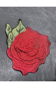 16x14 Cm Kabartma Kırmızı Kat Kat Gül Aplike Arma Yama Dikiş Aksesuarı