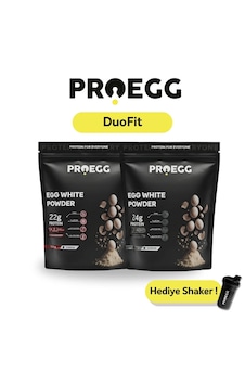 Duofit Paketi Yumurta Akı Protein Tozu / 1 Çilekli + 1 Sade Çilek